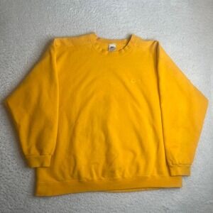 Vintage Nike mustard yellow crew neck sweatshirt USA made white tag boxy xxl